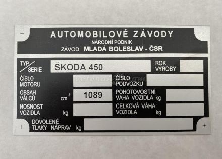 štítek Škoda 450