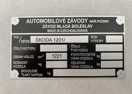 štítek Škoda 1201